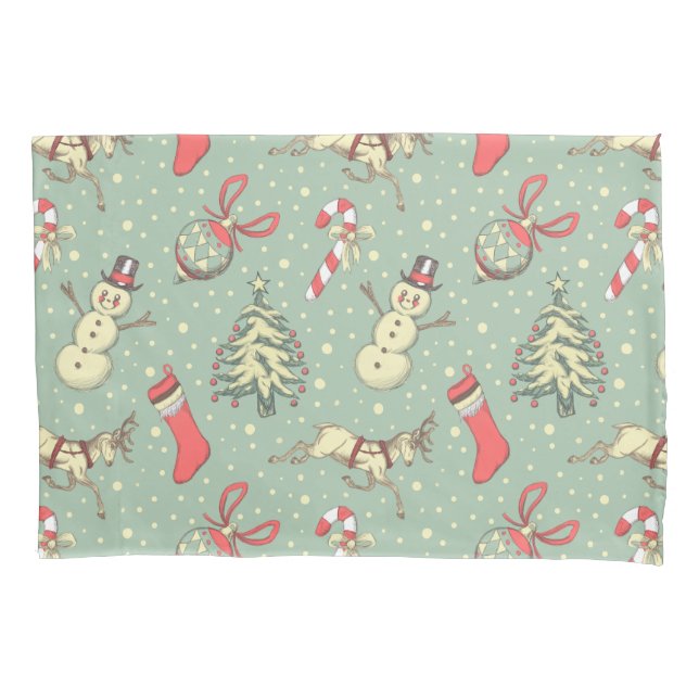 Vintage Style Christmas Pillowcase (Front)