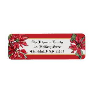 Vintage Style Christmas Poinsettias