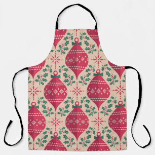 Vintage Style Christmas Seamless Pattern Apron