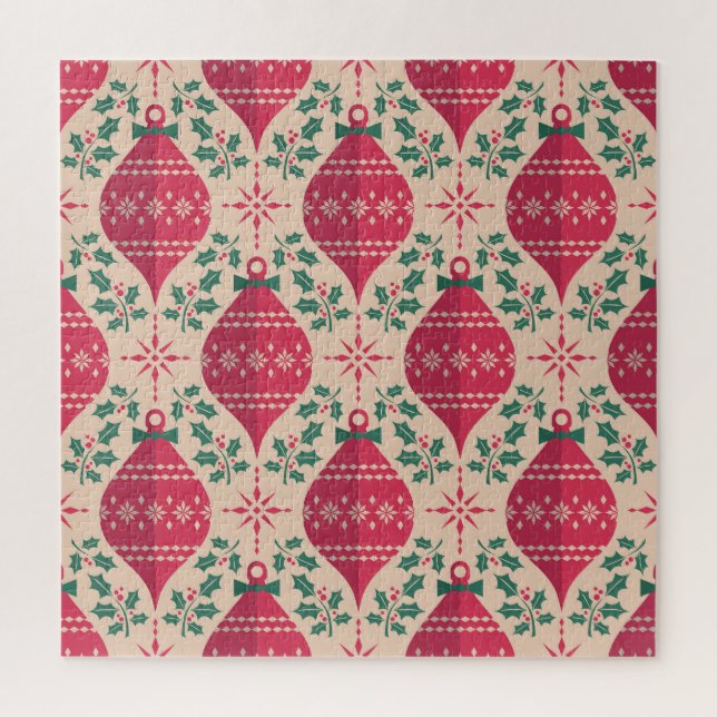 Vintage Style Christmas Seamless Pattern Jigsaw Puzzle (Vertical)