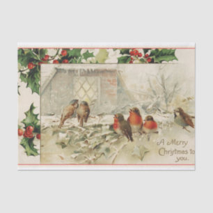 Vintage Style Christmas Singing Birds  Tissue Paper