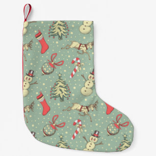Vintage Style Christmas Small Christmas Stocking