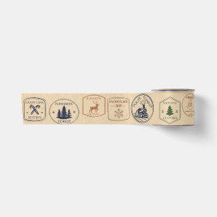 Vintage Style Christmas Stamp Satin Ribbon