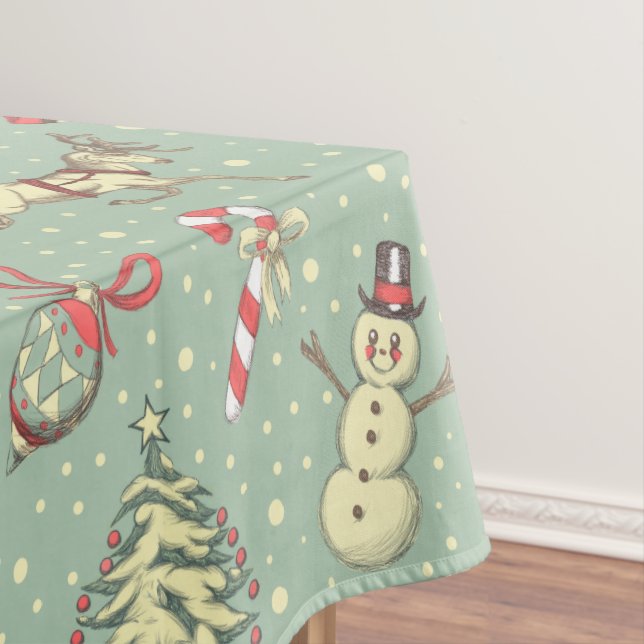 Vintage Style Christmas Tablecloth (In Situ)