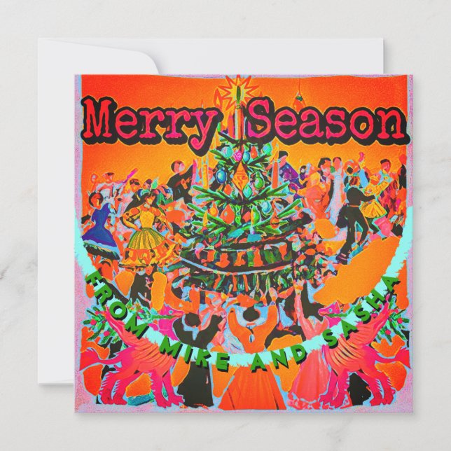 Vintage Style Christmas Tree add your text  (Front)