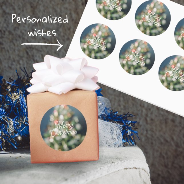 Vintage-style Christmas tree  Classic Round Sticker (Creator Uploaded)