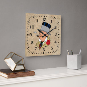 Vintage-Style Cigar Smoker Round Wall Clock
