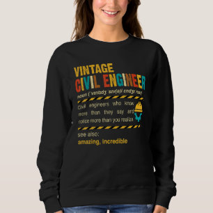 Vintage Style Civil Engineer Noun Civil Engineer Sweatshirt