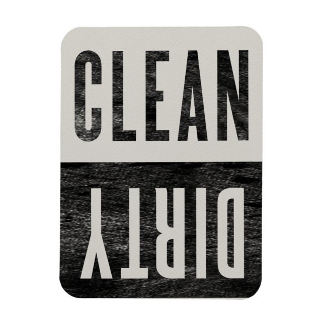 Vintage Style Clean Dirty Status Graphic Magnet (Vertical)