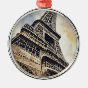 Vintage Style Close-up Eiffel Tower Paris Travel Metal Tree Decoration