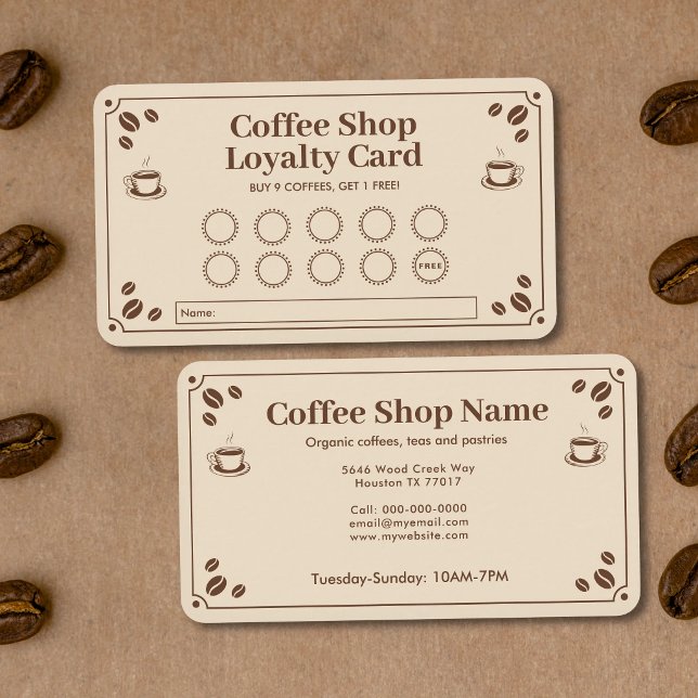 Vintage-Style Coffee Shop Loyalty Card (Vintage-Style Coffee Shop Loyalty Card)