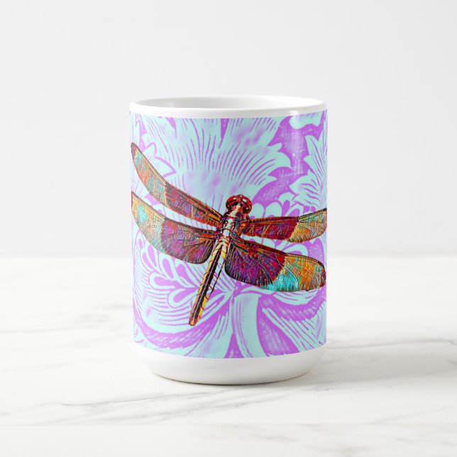 Vintage Style Colourful Dragonfly Mug Cup (Center)