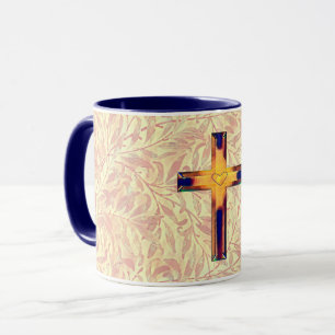 Vintage Style Colourful Faith Cross Mug