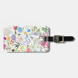 Vintage Style Colourful Floral Design Luggage Tag