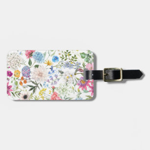 Vintage Style Colourful Floral Design Luggage Tag