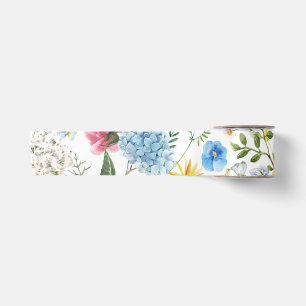 Vintage Style Colourful Floral Design Satin Ribbon