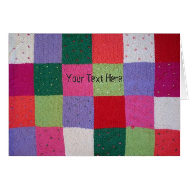 vintage style colourful knitted patchwork  (Front Horizontal)