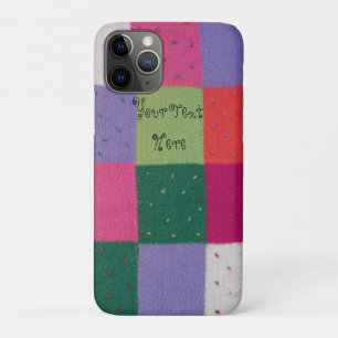vintage style colourful knitted patchwork design iPhone 11 pro case