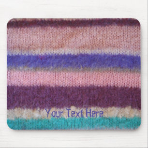 vintage style colourful knitted stripes fun mouse mat