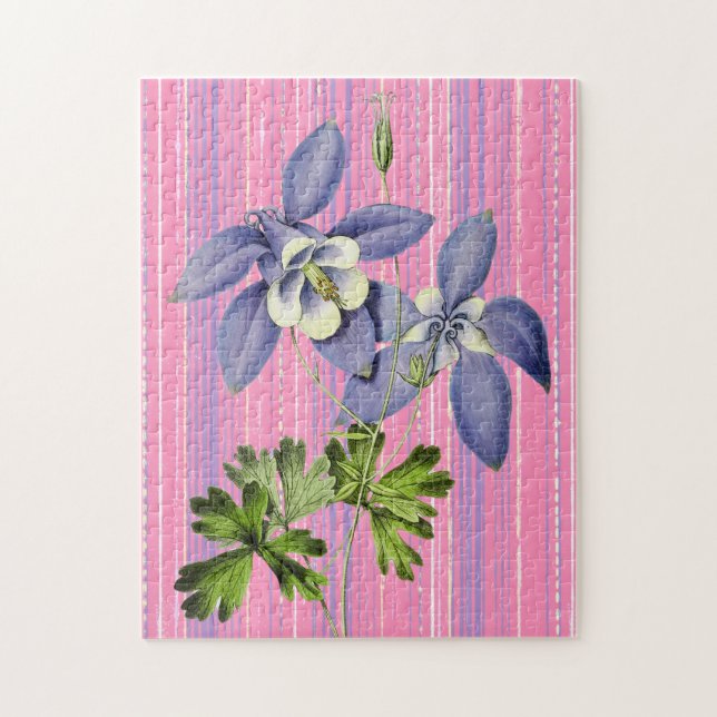 Vintage Style Columbine Flower Puzzle (Vertical)