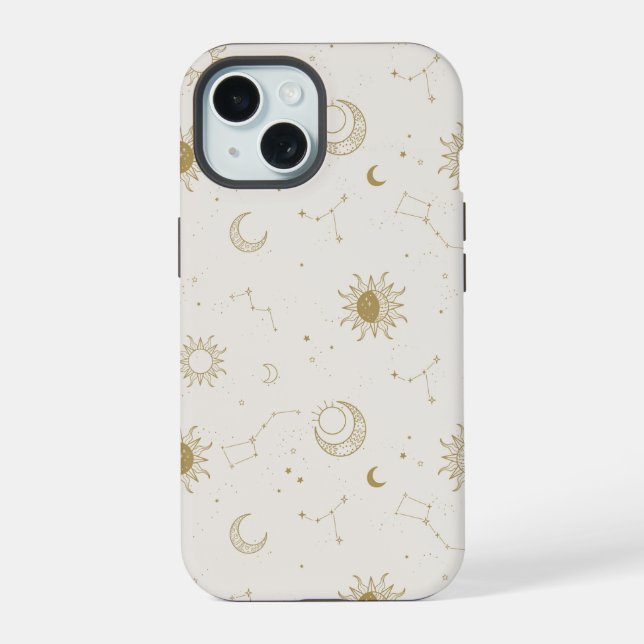 Vintage Style Constellation Pattern iPhone 15 Case (Back)