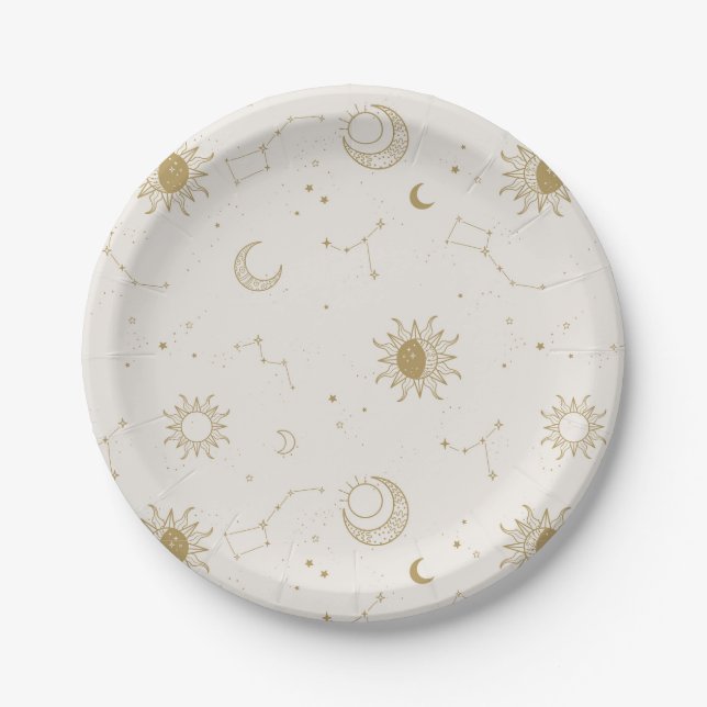 Vintage Style Constellation Pattern Paper Plate (Front)