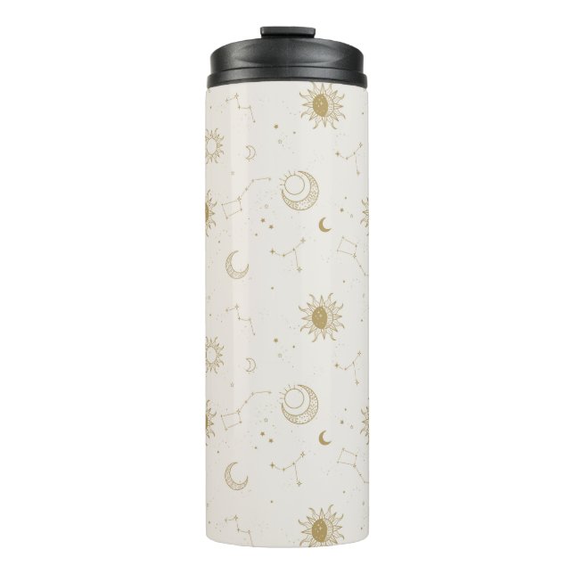 Vintage Style Constellation Pattern Thermal Tumbler (Front)