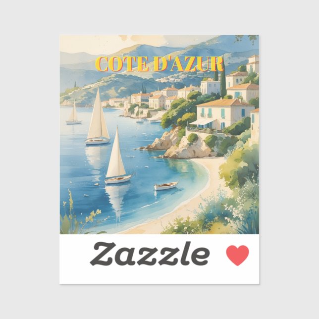 Vintage Style Cote D'Azur French Travel  (Sheet)