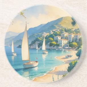 Vintage Style Cote D'Azur French Travel  Coaster