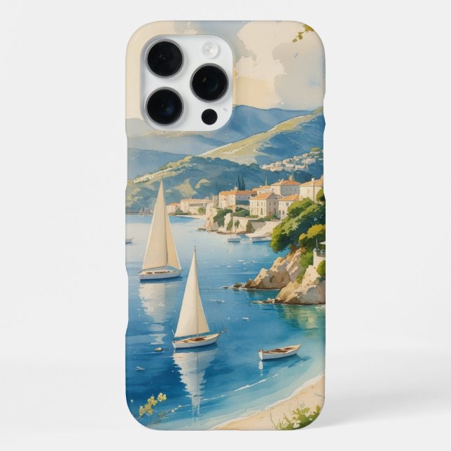 Vintage Style Cote D'Azur French Travel  iPhone Case (Back)