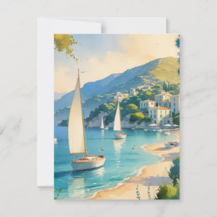 Vintage Style Cote D'Azur French Travel  Postcard