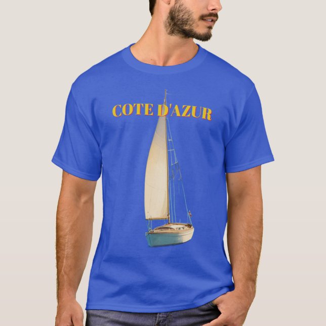 Vintage Style Cote D'Azur French Travel  T-Shirt (Front)