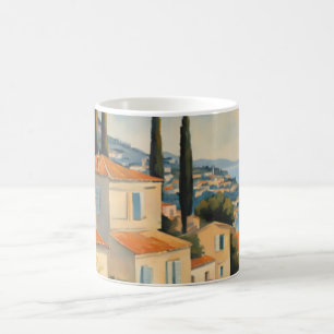 Vintage Style Cote D'Azur French Travel Watercolor Coffee Mug