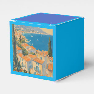 Vintage Style Cote D'Azur French Travel Watercolor Favour Box