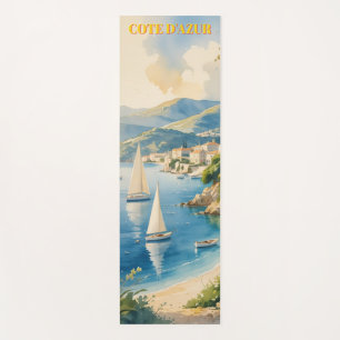 Vintage Style Cote D'Azur French Travel  Yoga Mat