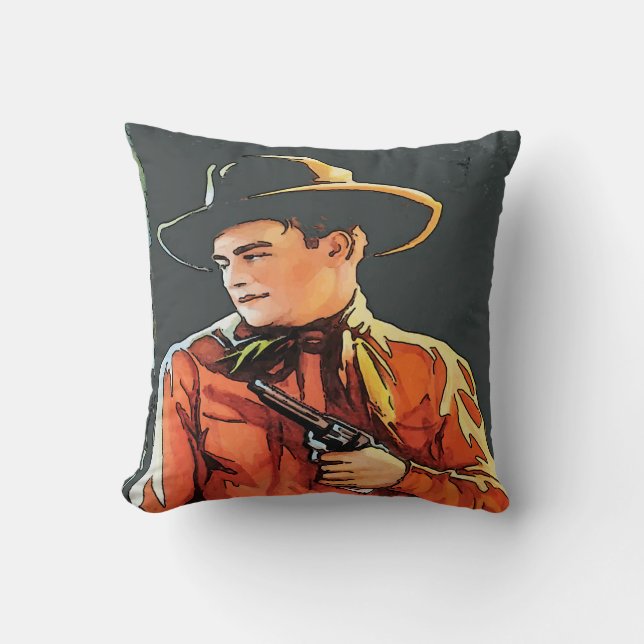 Vintage Style Cowboy Cushion (Front)