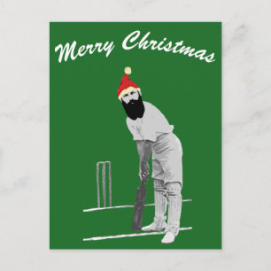 Vintage style cricketing christmas gifts holiday postcard