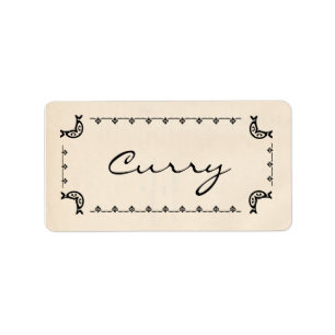 Vintage Style Curry Herb Labels