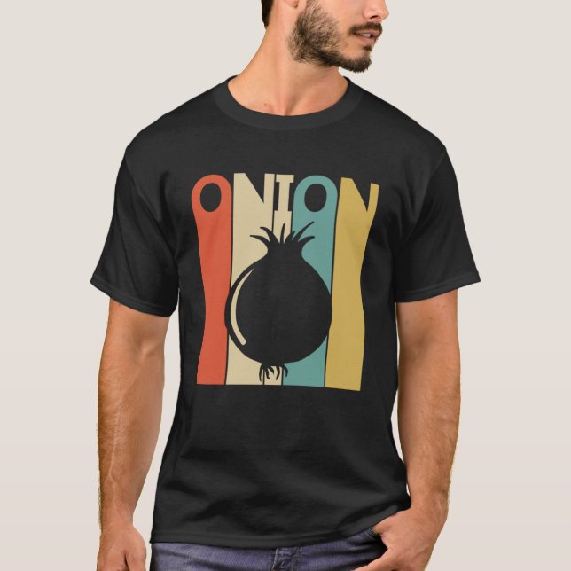 Vintage style Cute Onion Vegetable T-Shirt (Front)