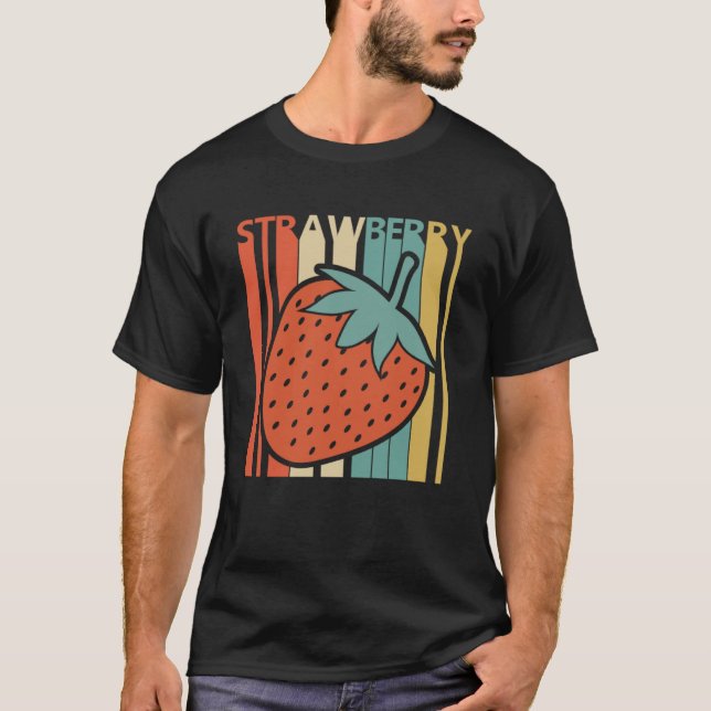 Vintage style Cute Strawberry Fruit T-Shirt (Front)