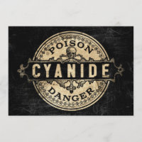 Vintage Style Cyanide Poison Label Invitation