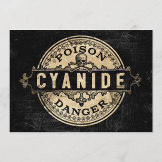 Vintage Style Cyanide Poison Label Invitation
