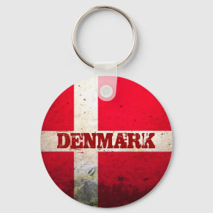 Vintage Style Denmark Keychain! Key Ring