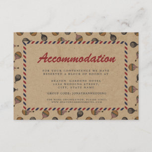 Vintage Style Destination Wedding Accommodation Enclosure Card