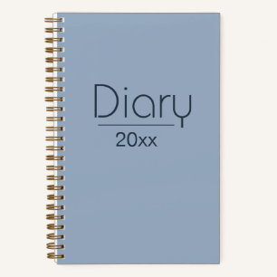 Vintage Style Diary With Year Blue-Grey Diary Notebook