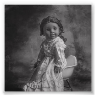 Vintage-Style Doll Portrait - Tiana seated Photo Print