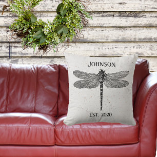 Vintage Style Dragonfly Signature  Cushion