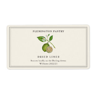 Vintage style Dried Limes on off white rectangular