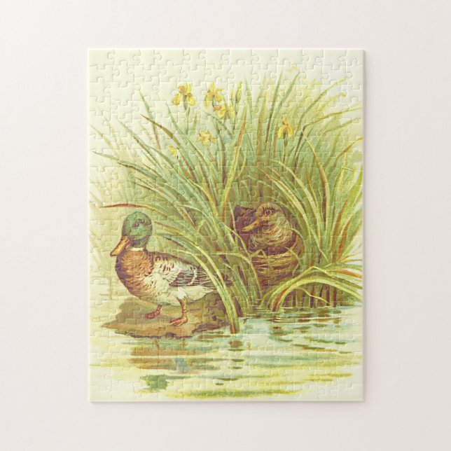 Vintage Style, Ducks Near the Water Puzzle (Vertical)