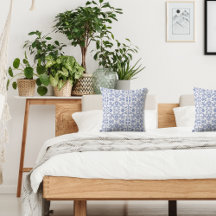 Vintage-style Dusty Blue and White Patterned